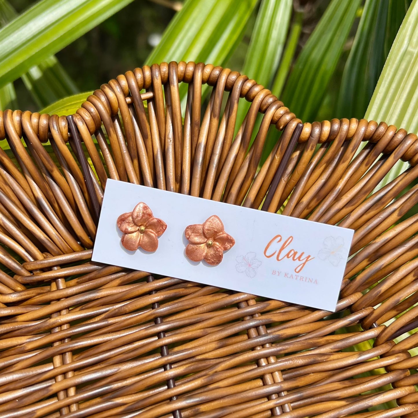 PLUMERIA STUD-copper
