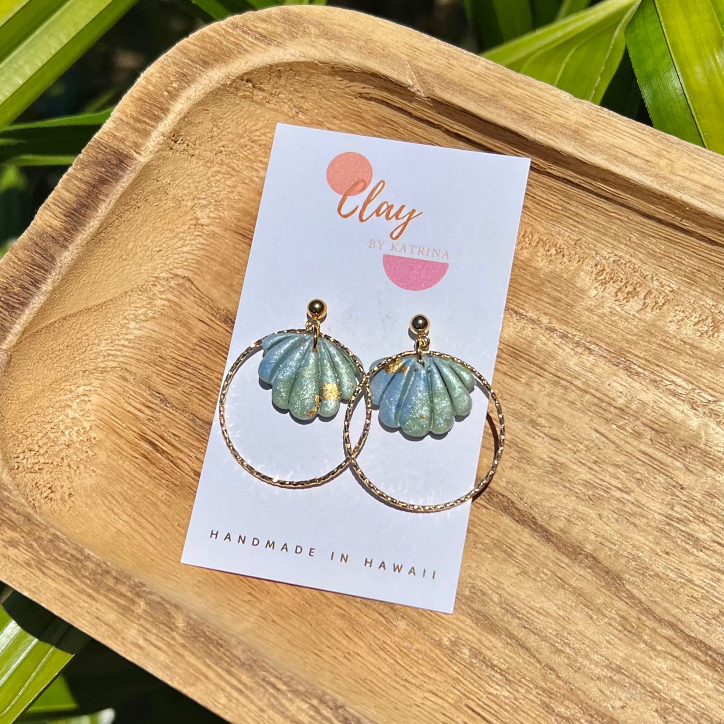 BLUE/GREEN SHELL (textured) HOOP