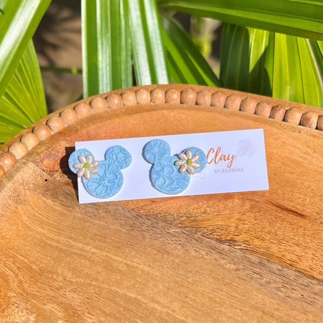 MINNIE STUDS - BLUE + TIARE