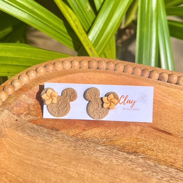 MINNIE STUDS - BROWN + YLW