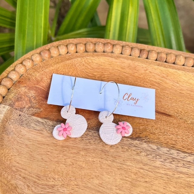 MINNIE HOOP - CREAM W/ PINK TIARE