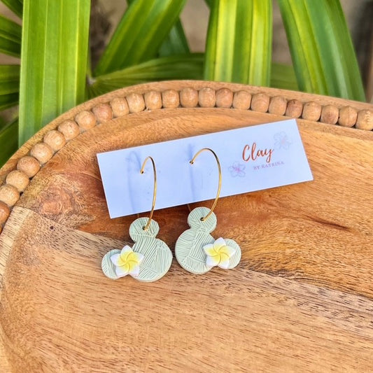 MINNIE HOOP - GREEN + CLASSIC PLUMERIA