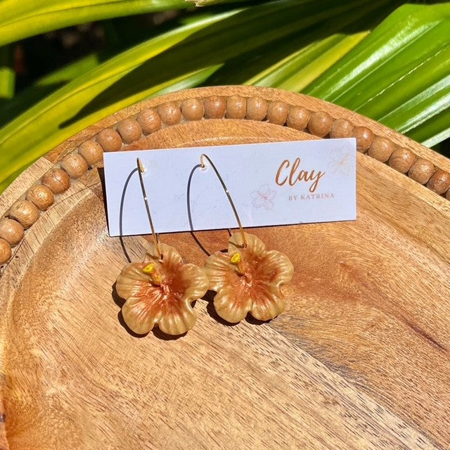 HIBISCUS HOOP-MUSTARD/GOLD