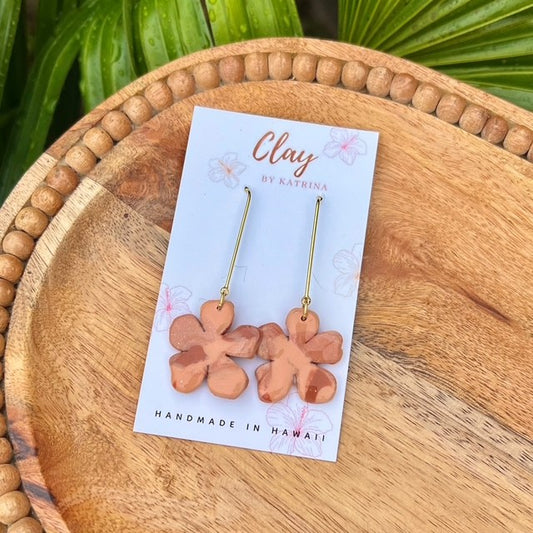 ORANGE/TERRA COTTA FLORAL DANGLE