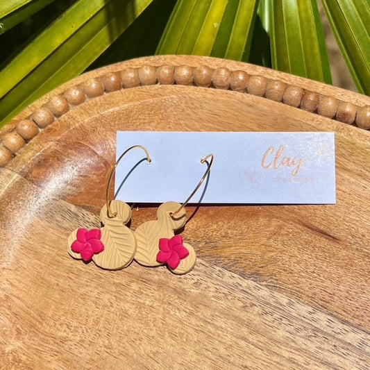 MINNIE HOOPS- LT ORANGE+PINK