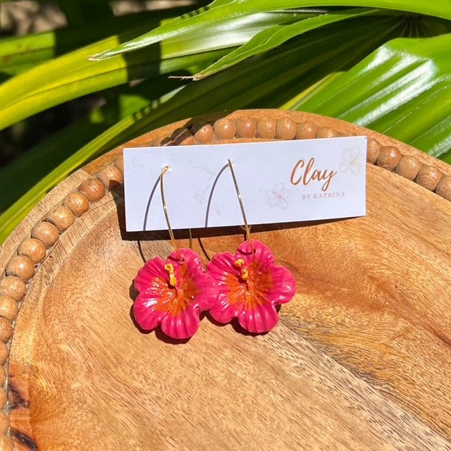 HIBISCUS HOOP-PINK & ORANGE