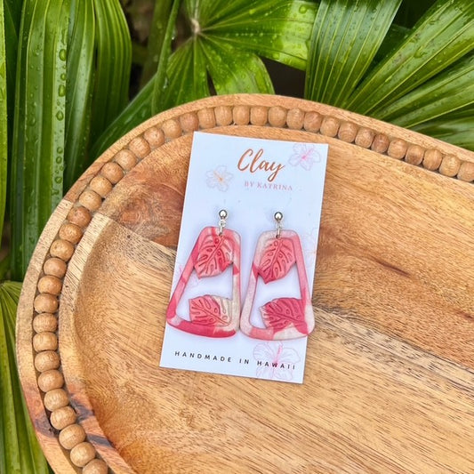 MONSTERA DANGLE - PINK/PEARL