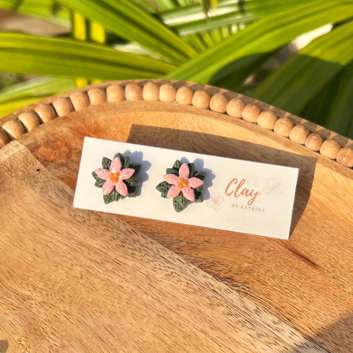 PINK POINSETTIA STUD