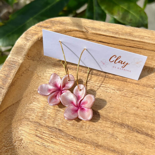 PLUMERIA HOOPS-PINK ON PINK