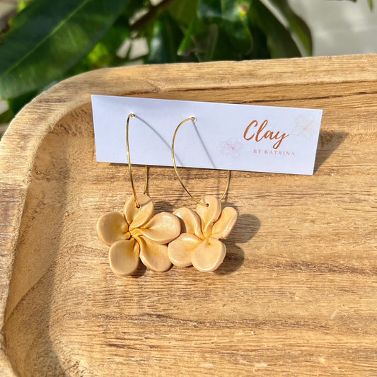 PLUMERIA HOOPS-YELLOW/GOLD