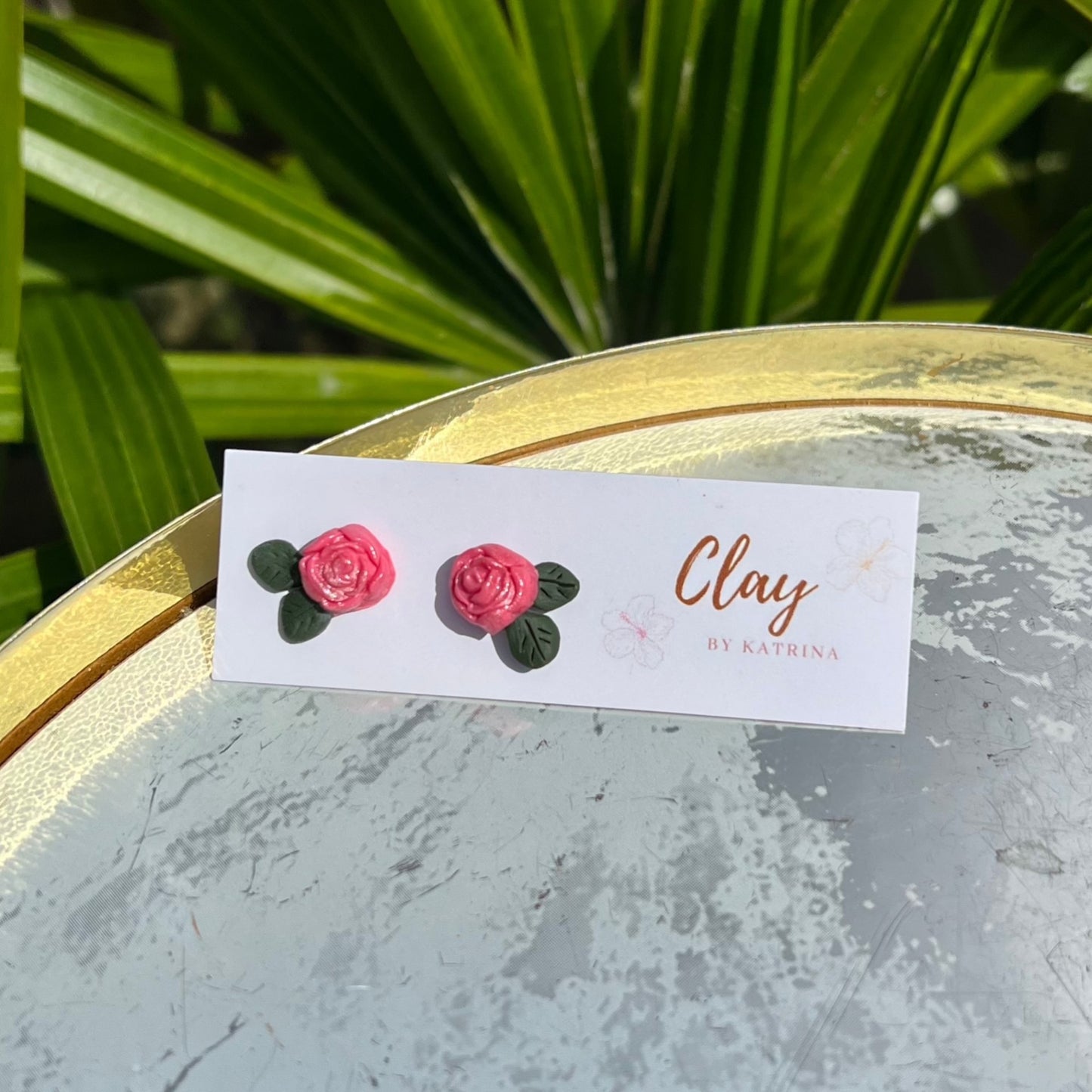 PINK ROSE STUDS