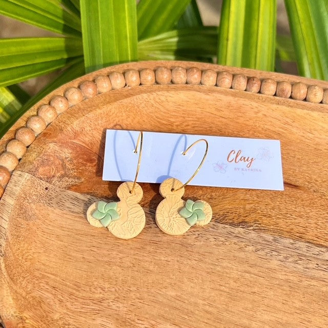 MINNIE HOOP - YELLOW + GRN PLUMERIA