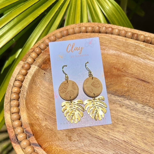 YELLOW/BEIGE MONSTERA CHARM