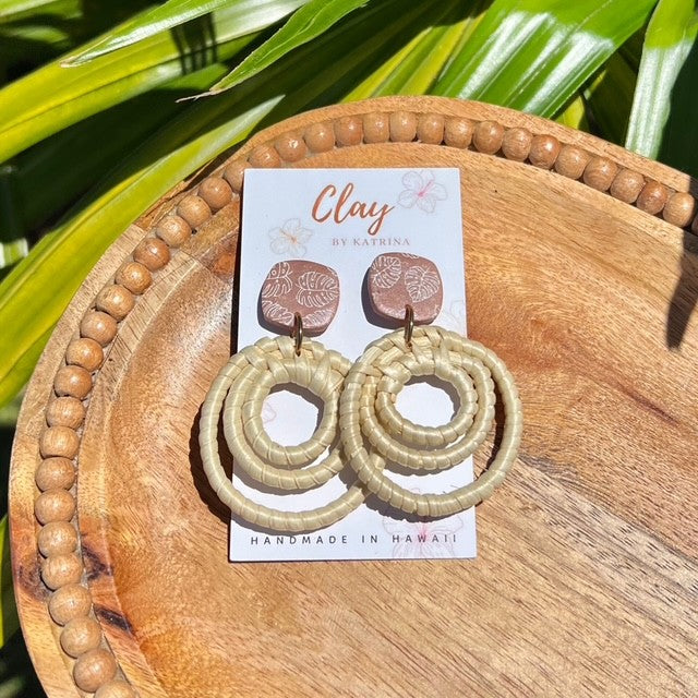 RATTAN-BEIGE MONSTERA