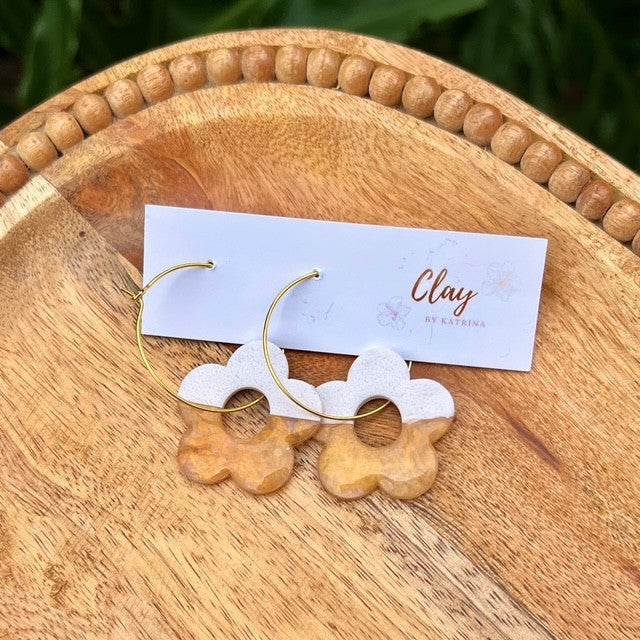 FLOWER HOOP - GOLD