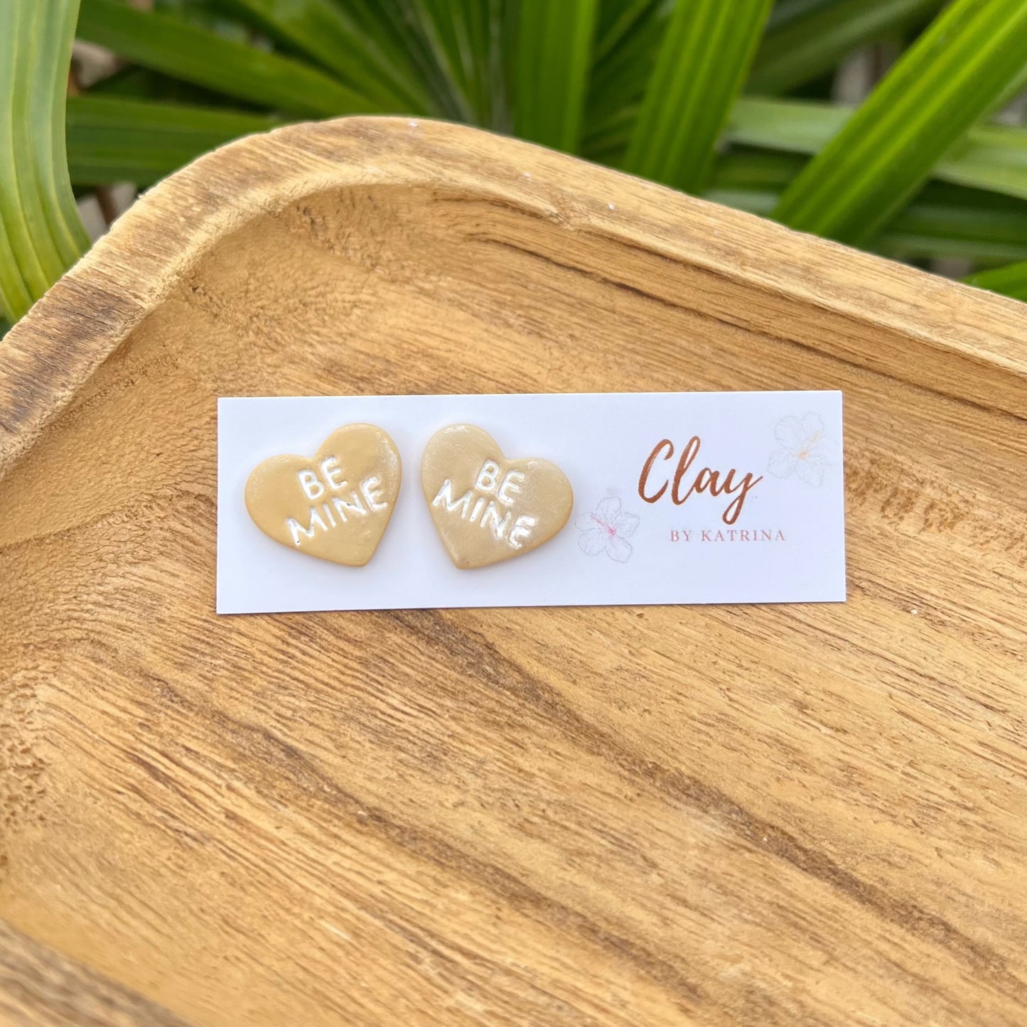 BE MINE HEART STUDS-YELLOW