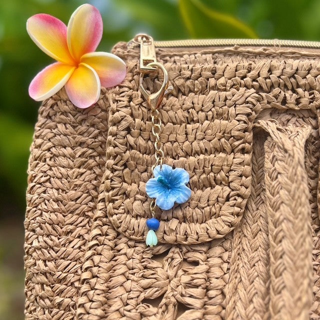 BAG CHARM - BLUE HIBISCUS