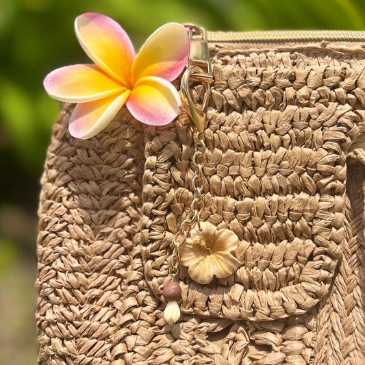 BAG CHARM - YELLOW HISBICUS