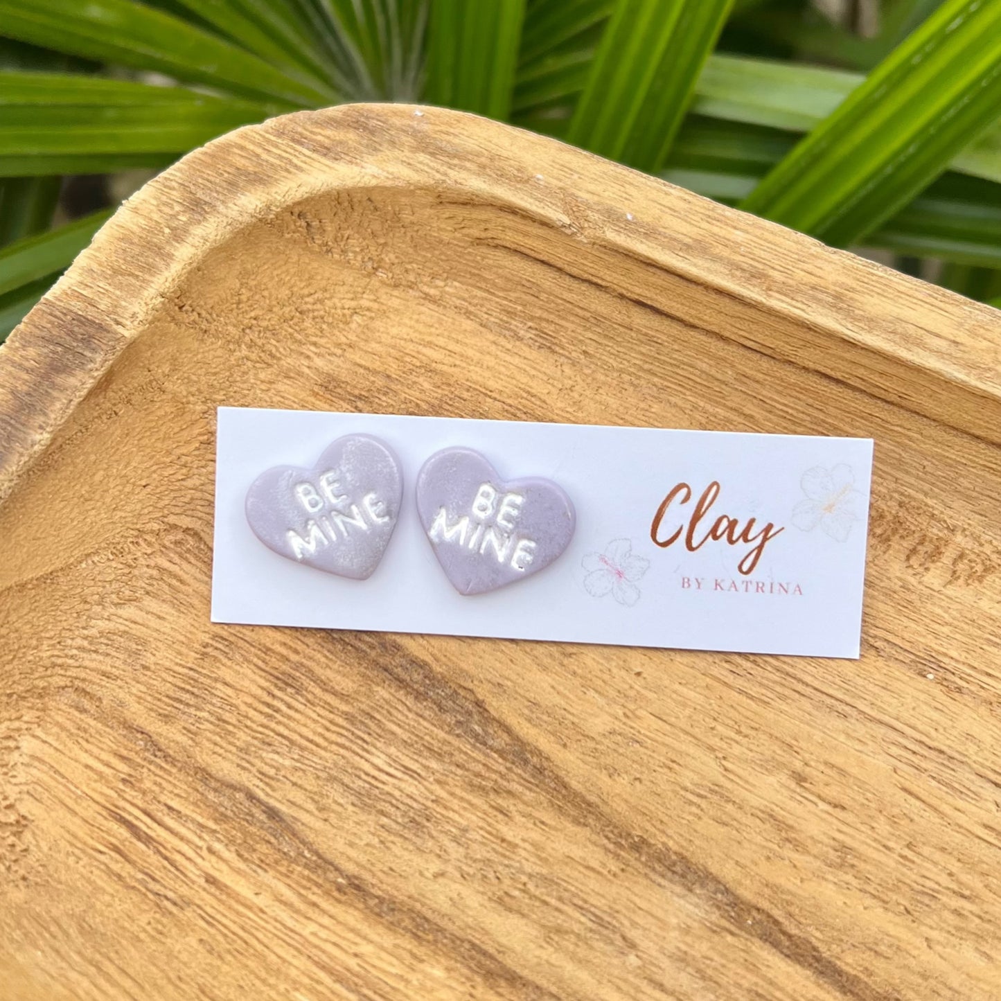 BE MINE HEART STUDS-LT PURPLE