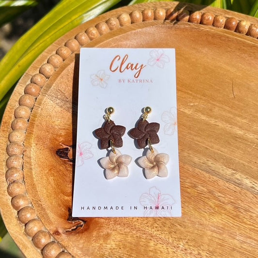 DOUBLE PLUMERIA-BROWN/CREAM