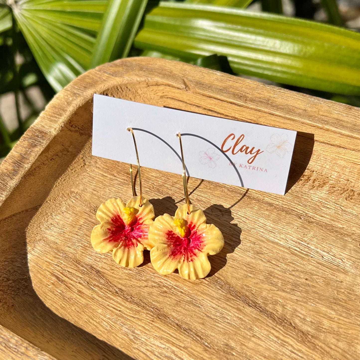 HIBISCUS HOOP-YELLOW & RED