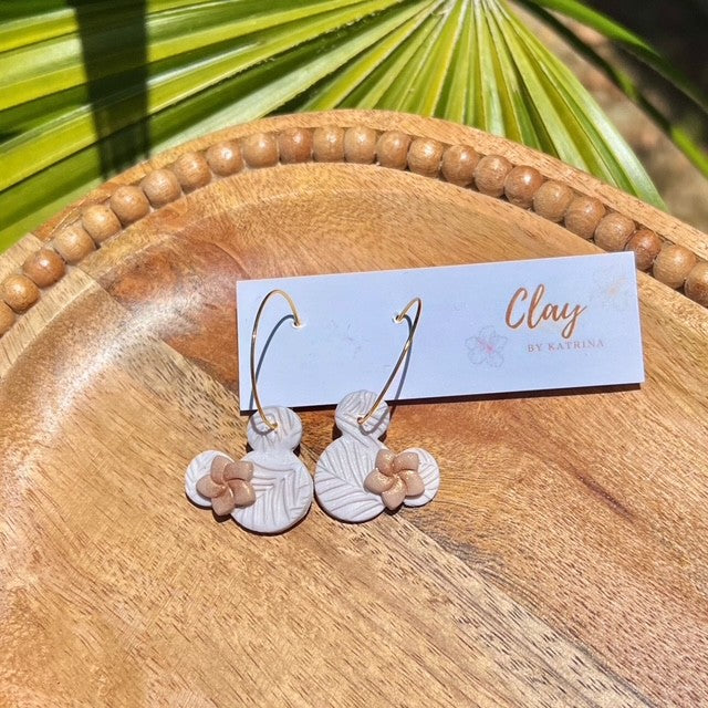 MINNIE HOOPS- CREAM+BROWN