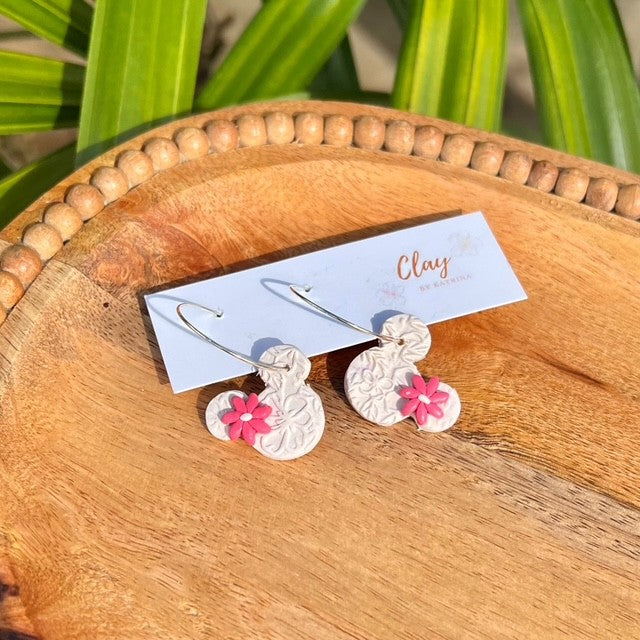 MINNIE HOOP - CREAM W/ DRK PINK TIARE