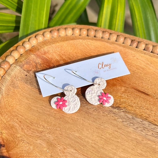 MINNIE HOOP - CREAM W/ DRK PINK TIARE