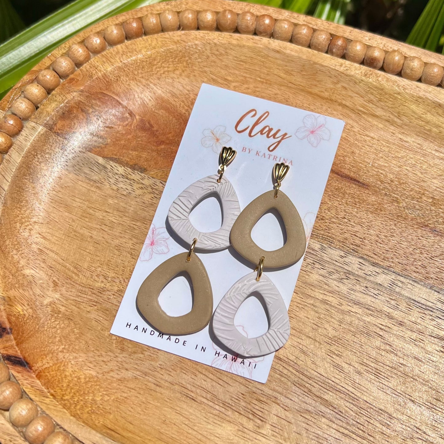 2 TONED DANGLE-beige/cream