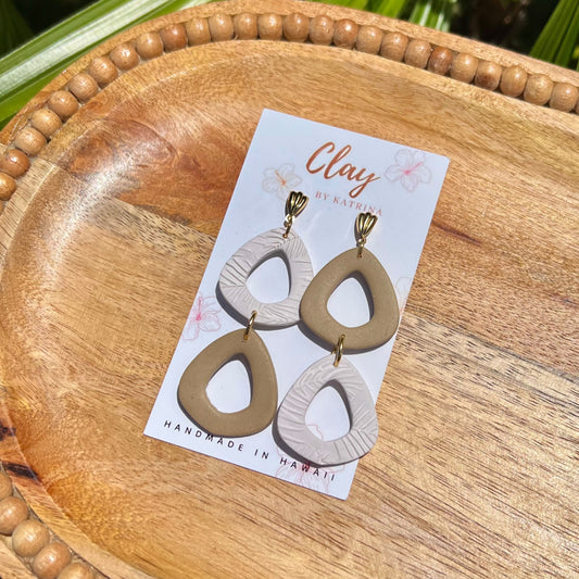 2 TONED DANGLE-beige/cream