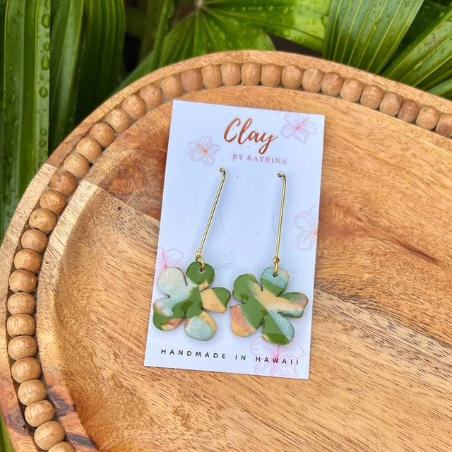 GREEN FLORAL DANGLE