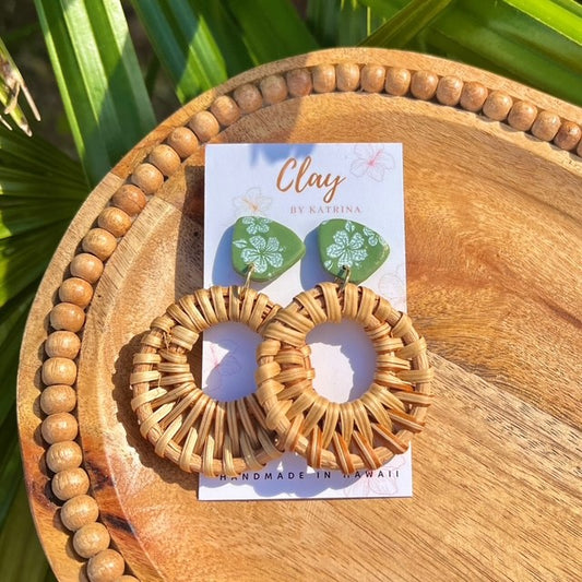 RATTAN - GREEN HIBISCUS