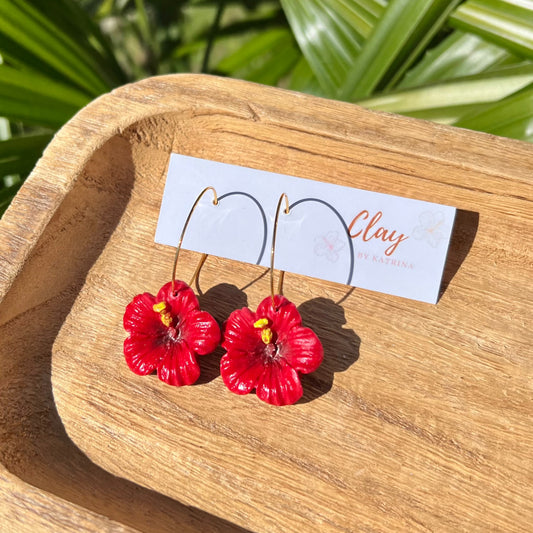 HIBISCUS HOOP- RED/YELLOW