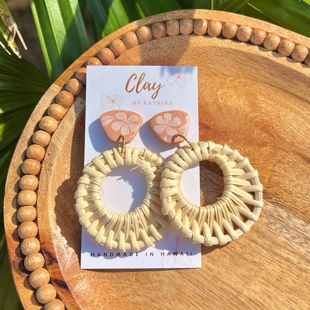 RATTAN - ORANGE HIBISCUS