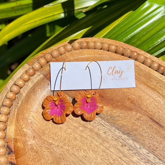 HIBISCUS HOOP-ORANGE/PINK