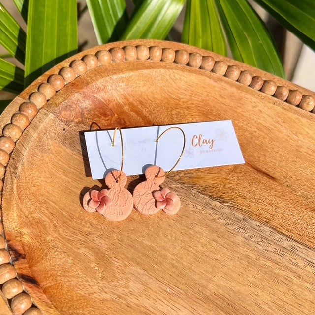 MINNIE HOOP - ORANGE W/ ORANGE PLUMERIA