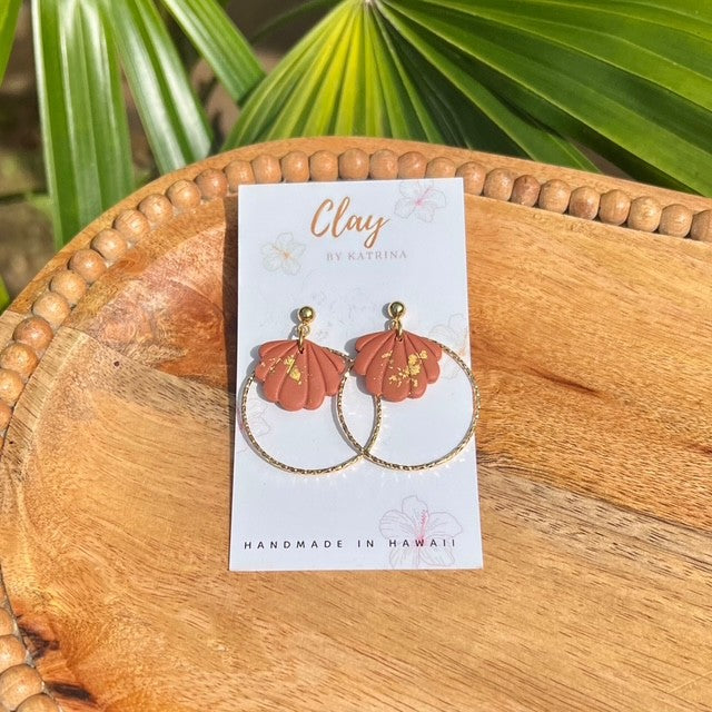 TERRA COTTA SHELL (textured) HOOP
