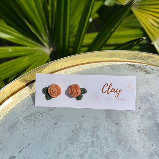 ORANGE ROSE STUDS