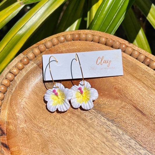 HIBISCUS HOOP-WHITE/YELLOW/PINK
