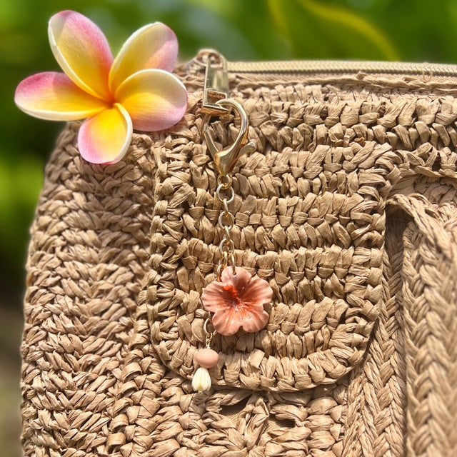 BAG CHARM - ORANGE HIBISCUS