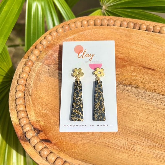 BLACK FLORAL TRAPEZIUM