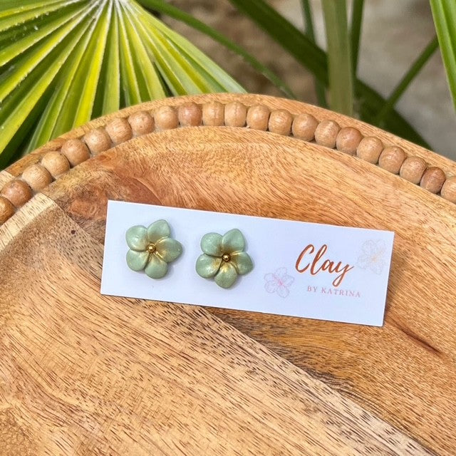 PLUMERIA STUD-green