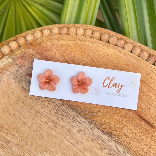 PLUMERIA STUD - orange