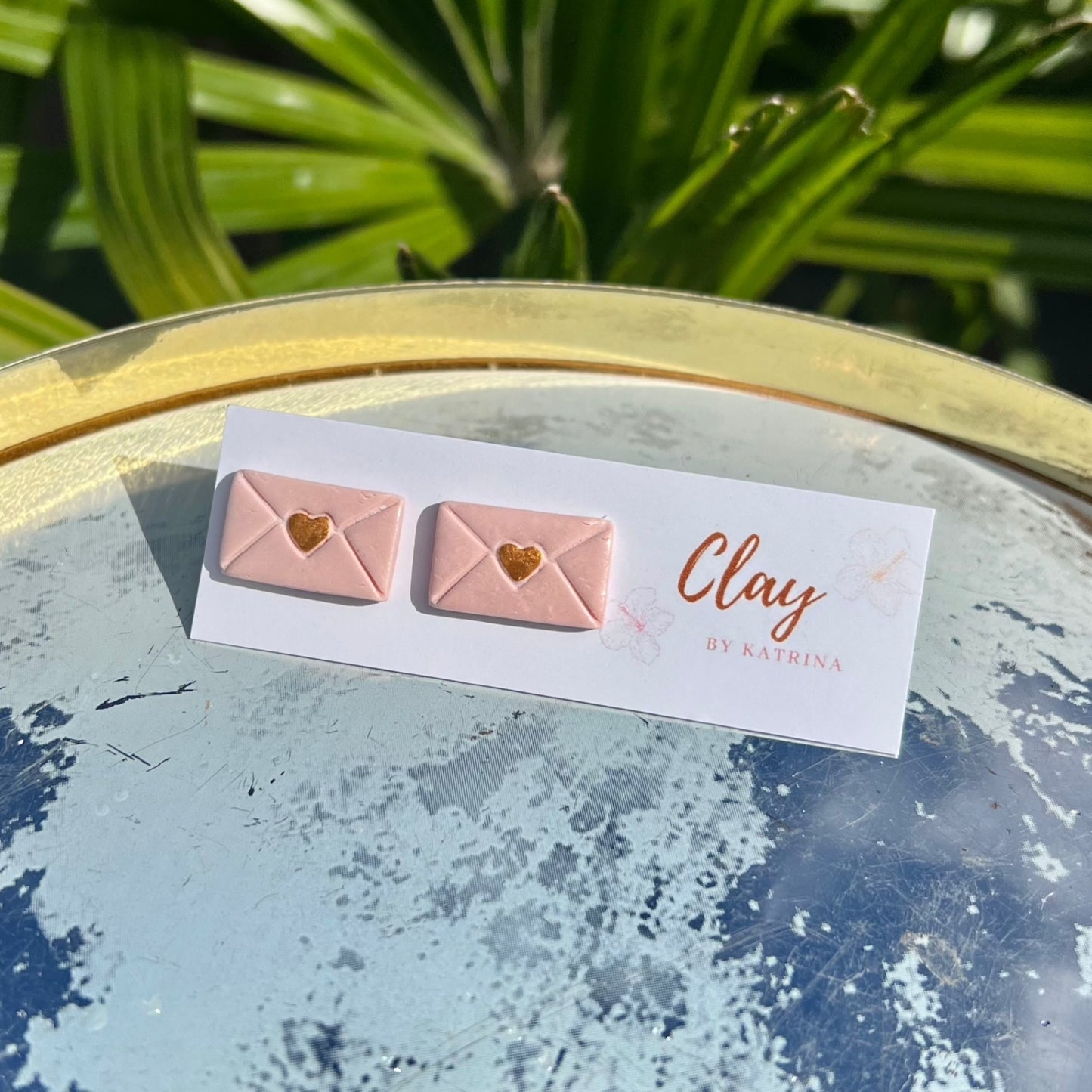 PINK/GOLD ENVELOPE STUDS