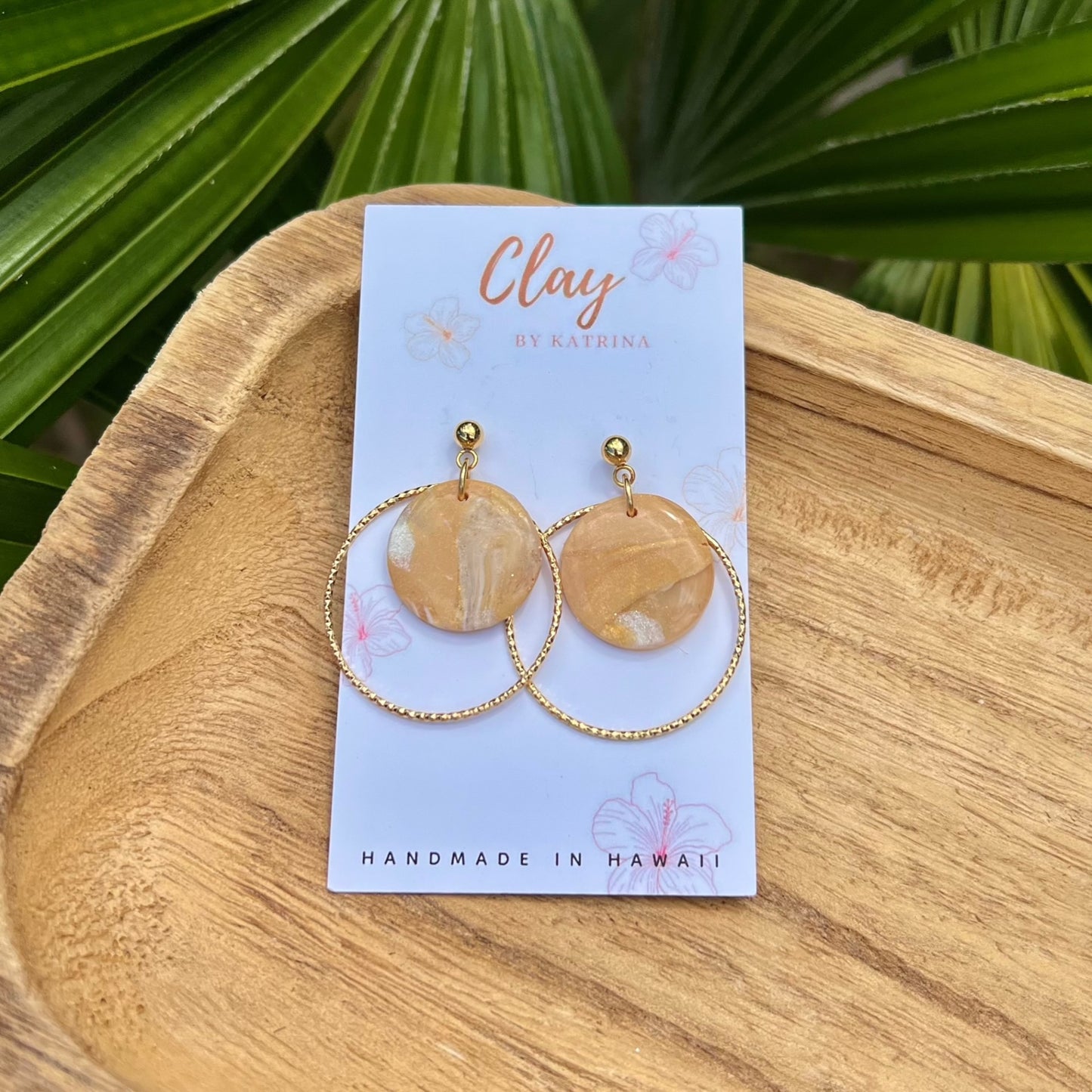 YELLOW MARBLE (TEXTURED) HOOPS